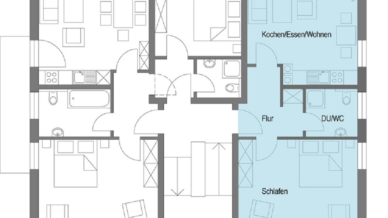 Grundriss Ferienwohnung Gartenblick (unten) Grundriss Ferienwohnung Gartenblick (unten)